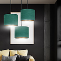 Fredensborg 3 lamp hanging lamp green round shades 3x E27