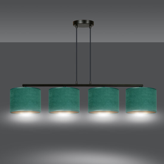 Fredensborg mooie brede hanglamp groen rond 4x E27