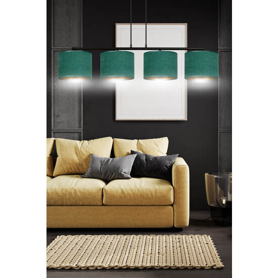 Fredensborg mooie brede hanglamp groen rond 4x E27