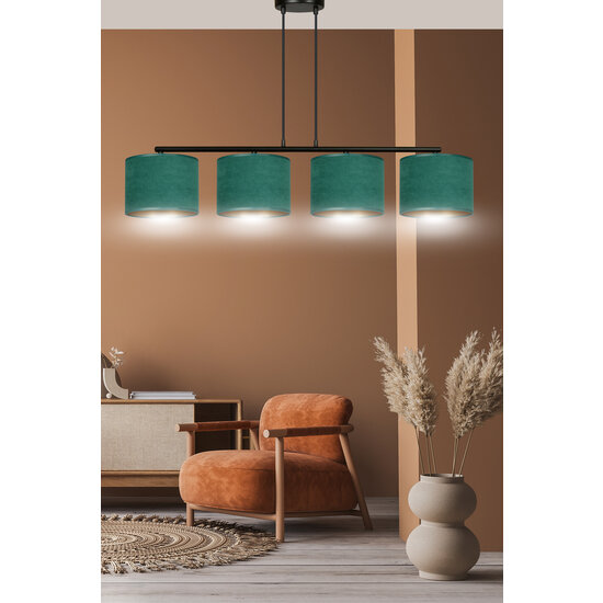 Fredensborg mooie brede hanglamp groen rond 4x E27