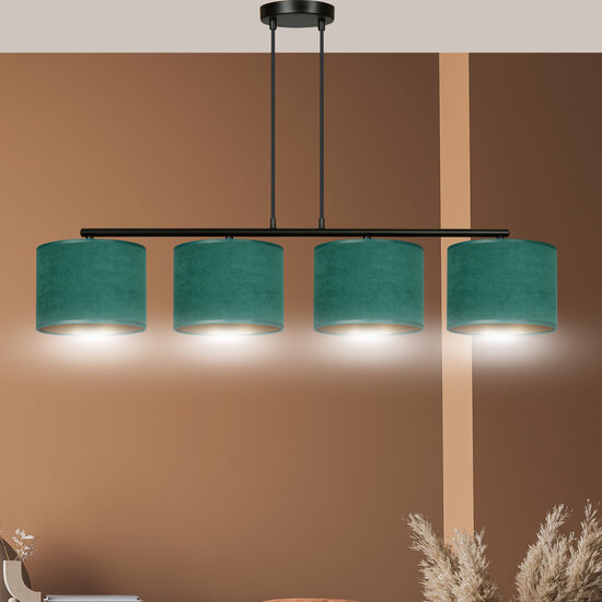 Fredensborg mooie brede hanglamp groen rond 4x E27