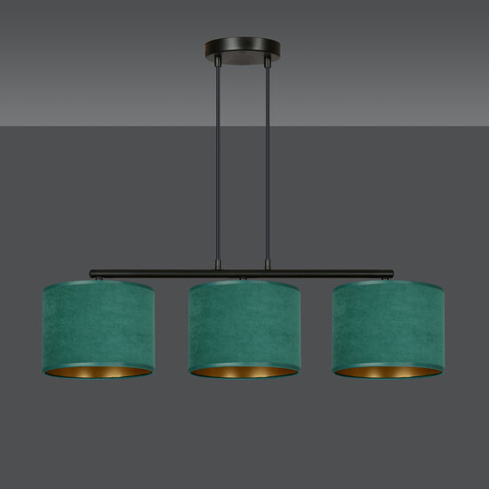 Fredensborg lámpara colgante pantallas redondas verdes 3x E27