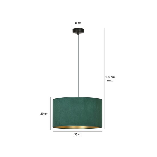Fredensborg hanging lamp green round E27