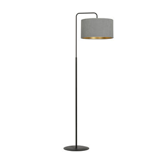 Bornholm floor lamp curved gray marble round 1x E27