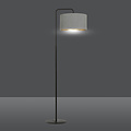 Bornholm floor lamp curved gray marble round 1x E27