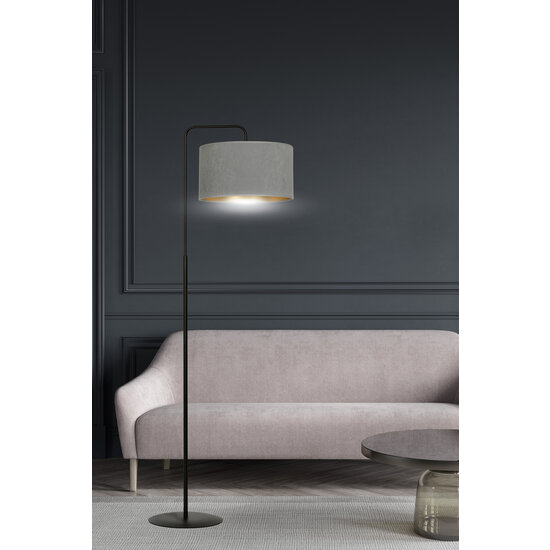 Bornholm floor lamp curved gray marble round 1x E27