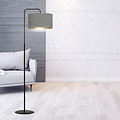 Bornholm floor lamp curved gray marble round 1x E27