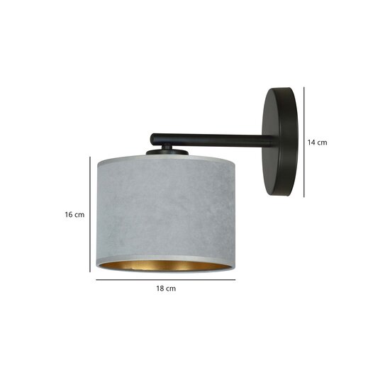 Emibig Emibig Bornholm lampe murale ronde grise élégante E27 - Idéale pour un éclairage intérieur stylé