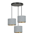 Bornholm 3 lamp hanging lamp gray round shades 3x E27