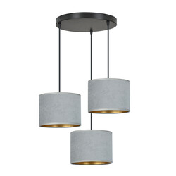 Bornholm 3 lamp hanging lamp gray round shades 3x E27