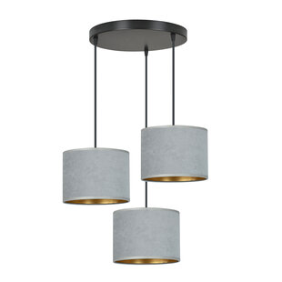 Bornholm 3 lamp hanging lamp gray round shades 3x E27