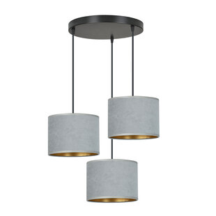 Emibig Bornholm 3 lampes suspension gris abat-jours ronds 3x E27