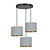 Bornholm 3 lamps hanglamp grijs rond kappen 3x E27