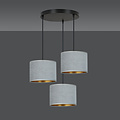 Bornholm 3 lamp hanging lamp gray round shades 3x E27