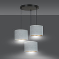 Bornholm 3 lamp hanging lamp gray round shades 3x E27