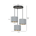 Emibig Emibig Bornholm 3 lamps hanglamp grijs rond kappen 3x E27 - Perfecte verlichting voor elke ruimte
