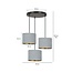 Emibig Emibig Bornholm 3 lamp hanging lamp gray round shades 3x E27 - Perfect lighting for any space