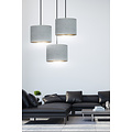Bornholm 3 lampes suspension gris abat-jour ronds 3x E27