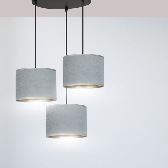 Emibig Emibig Bornholm lámpara colgante 3 lámparas gris pantallas redondas 3x E27 - Iluminación perfecta para cualquier espacio