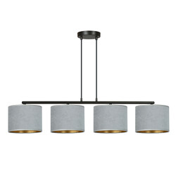 Bornholm beautiful wide hanging lamp gray round 4x E27