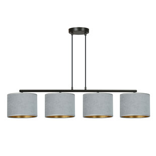 Bornholm beautiful wide hanging lamp gray round 4x E27