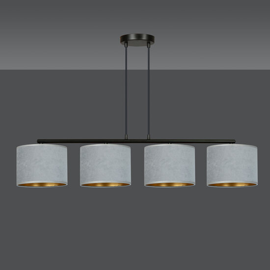 Bornholm mooie brede hanglamp grijs rond 4x E27