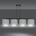 Bornholm mooie brede hanglamp grijs rond 4x E27