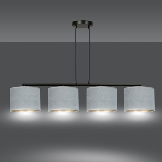 Bornholm beautiful wide hanging lamp gray round 4x E27