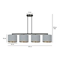 Bornholm mooie brede hanglamp grijs rond 4x E27