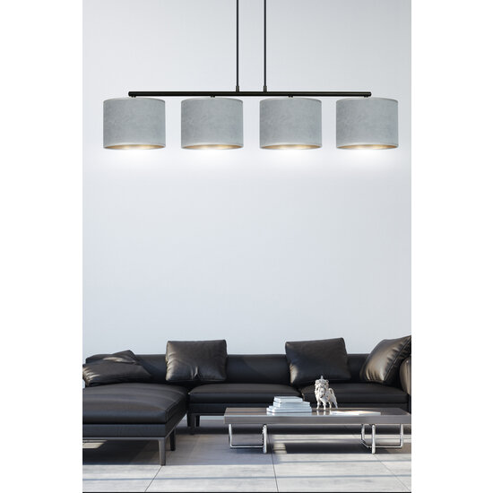 Bornholm mooie brede hanglamp grijs rond 4x E27