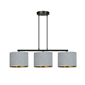 Bornholm hanging lamp gray round shades 3x E27