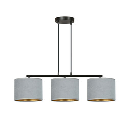 Bornholm hanging lamp gray round shades 3x E27