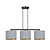 Bornholm hanging lamp gray round shades 3x E27