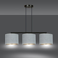 Lampe à suspension Bornholm abat-jour rond gris 3x E27