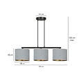 Emibig Emibig Bornholm hanglamp grijs rond kappen 3x E27 - Perfecte verlichting voor elke ruimte