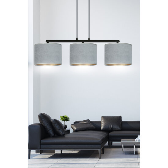 Bornholm hanglamp grijs rond kappen 3x E27