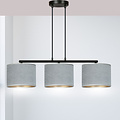 Bornholm hanging lamp gray round shades 3x E27