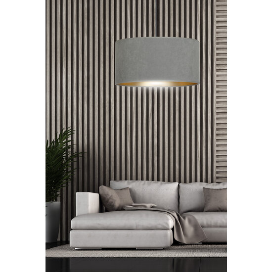 Bornholm hanging lamp gray round E27