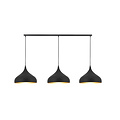 Attraktive lange (120 cm) Hängelampe, 3 schwarze Tropfen, jeweils 32 cm breit