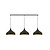 Sfeervolle lange (120 cm) hanglamp 3 druppels zwart elk 32 cm breed