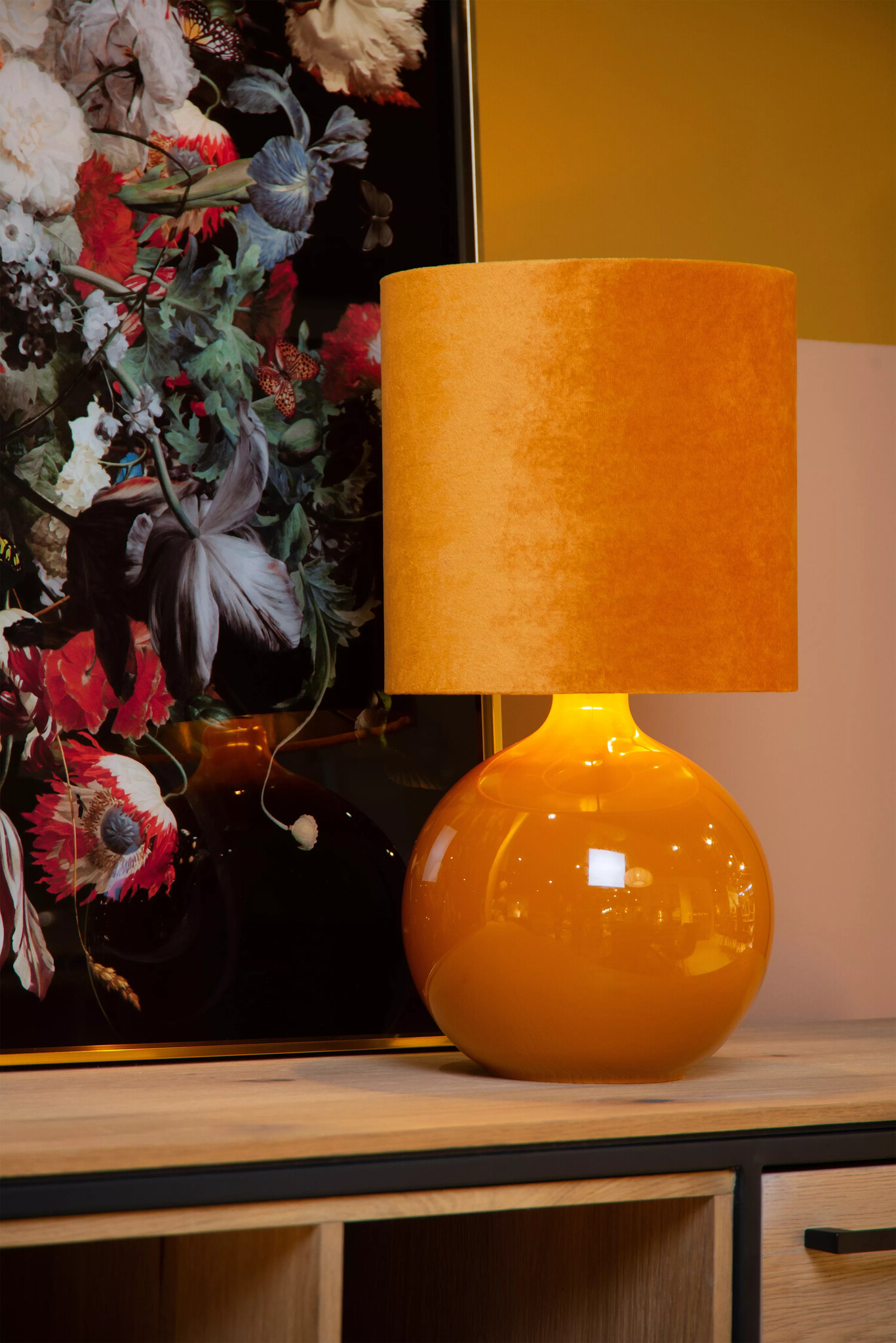 Small orange on sale table lamp