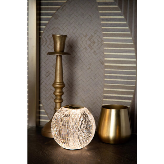 Cindy rechargeable transparent table lamp 2700K dimmable in 3 steps