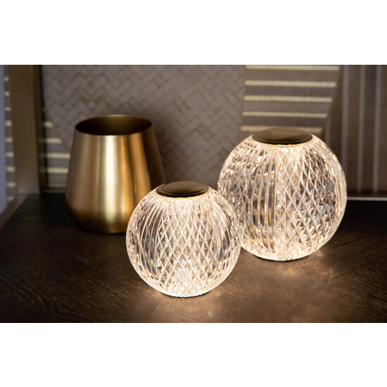 Cindy oplaadbare doorzichtige tafellamp 2700K dimbaar in 3 stappen