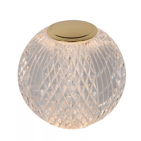 Cindy rechargeable transparent table lamp 2700K dimmable in 3 steps