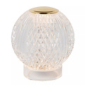 Cindy rechargeable transparent table lamp 2700K dimmable in 3 steps