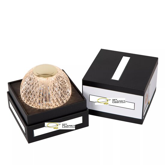 Cindy oplaadbare doorzichtige tafellamp 2700K dimbaar in 3 stappen