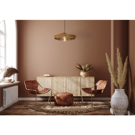 Lampe à suspension Dunya naturelle en papier tissé 1x E27 diamètre 50 cm