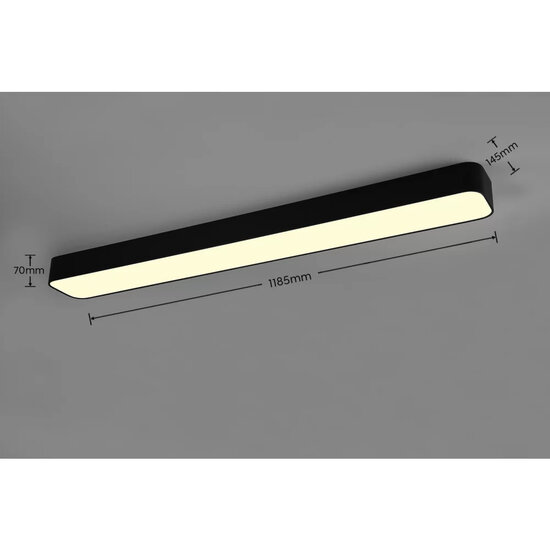 Plafonnier long Astrid orientable et dimmable avec télécommande