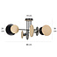 Turku exceptional ceiling lamp black with wood 4X E27