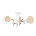 Emibig Emibig Turku uitzonderlijke witte plafondlamp hout 4X E27 - Perfect voor Scandinavisch design in uw interieur